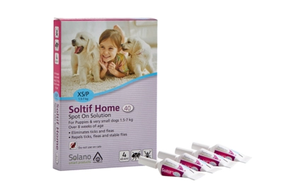 אמפולות סולטיף הום נגד פרעושים וקרציות לכלבים וגורים 1.5-7 ק"ג - XS