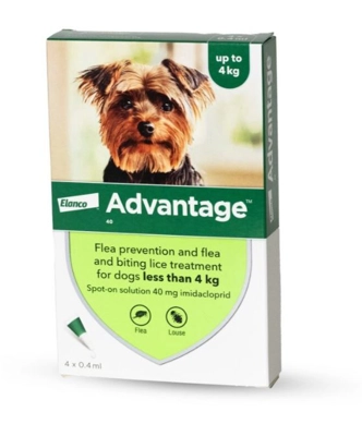 אדוונטג' - Advantage - אמפולות לכלבים עד 4 ק"ג