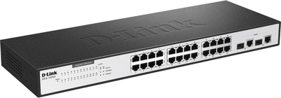 Switch 24 Port 10/100, 2 Gigabit uplink ports, unmanaged, Metal