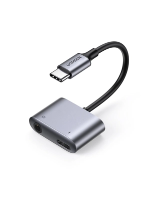 ממיר דיגיטלי לאנלוגי UGREEN USB-C to 3.5 mm + USB-C | PD 30W | 24-bit-96kHz | DAC Splitter