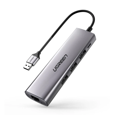 UGREEN USB-A x3 | LAN with microUSB Optional Power Hub