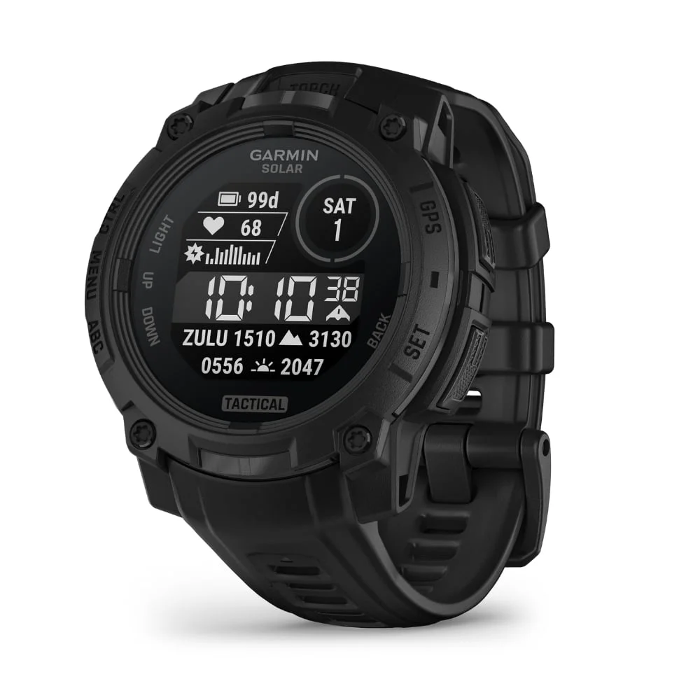 שעון ספורט חכם – Instinct 3 Tactical Edition Solar | 45mm Black Bezel with Black Band